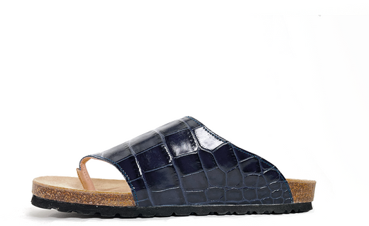 Sandales T1 Croco bleu