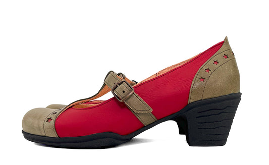 Thelma rouge/kaki